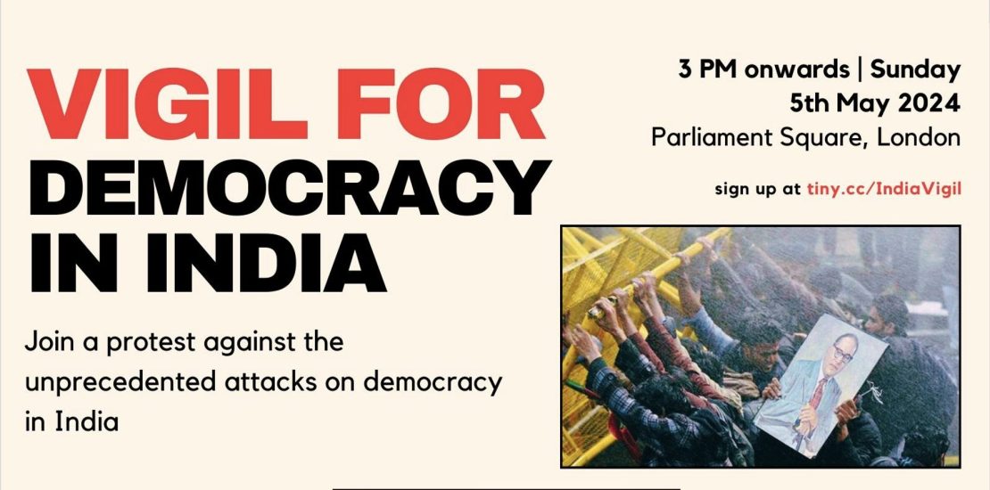 Vigil for Democracy in India, Parliament Square, 5 May