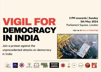 Vigil for Democracy in India, Parliament Square, 5 May